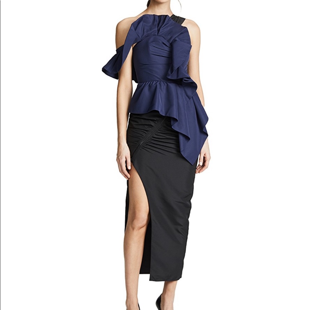 Like NEW Self-Portrait asymmetrical midi dress